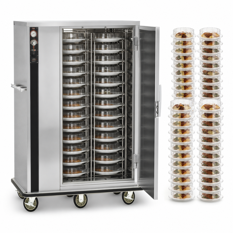 Product image #5 for FWE P-Series P-144 Electric Heated Banquet Transport and Serve Cabinet, 144 Covered Plates