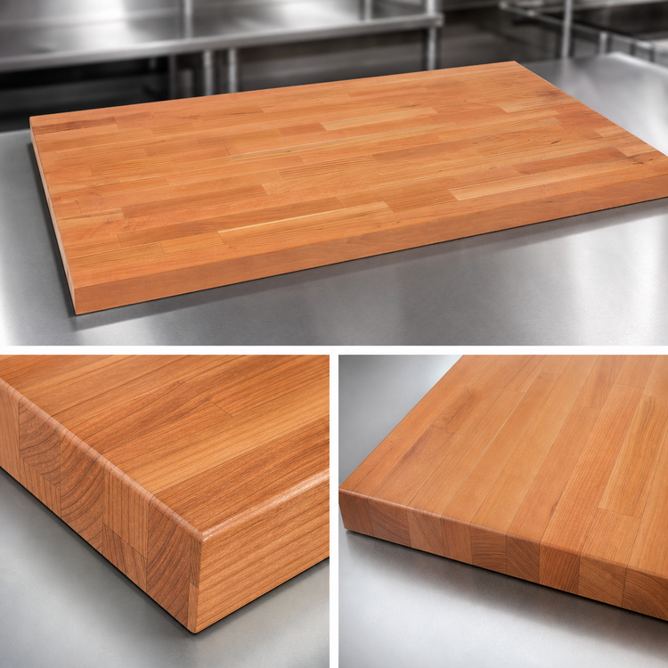 Product image #4 for John Boos Boos Block American Cherry Blended Edge Grain Kitchen Countertop, 144 x 32 x 1-1/2 Inch, Varnique Finish