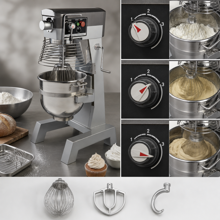 Product image #5 for General GEM130 30 Qt Floor Model 3-Speed Commercial Planetary Mixer with #12 Taper Hub