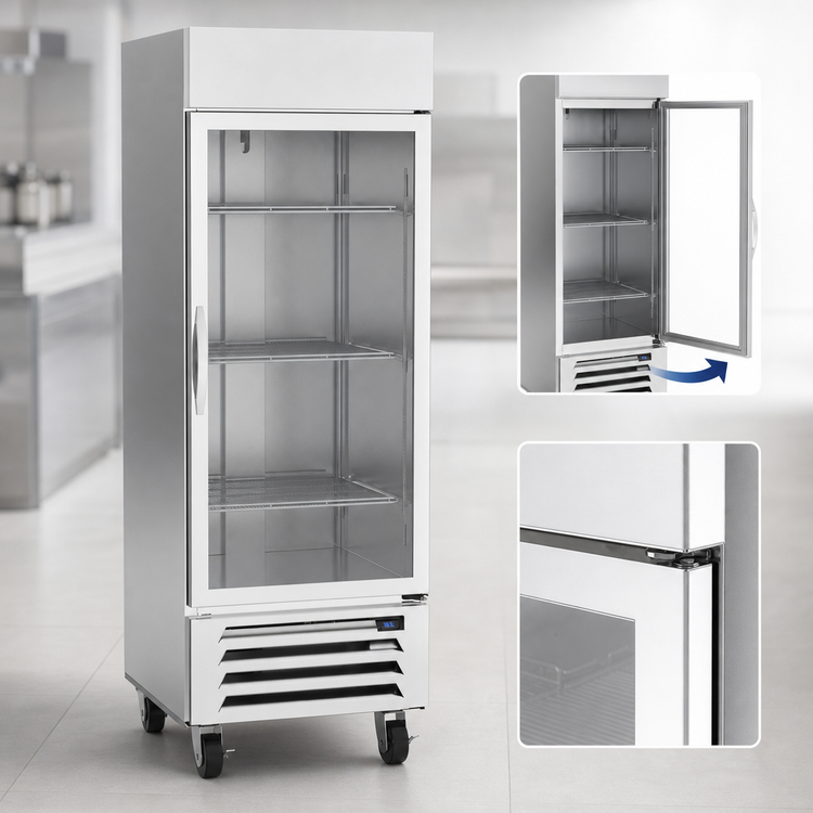 Product image #4 for Beverage-Air Horizon Series One-Section Reach-In Refrigerator with Right-Hinged Glass Door, 25.97 Cu. Ft.