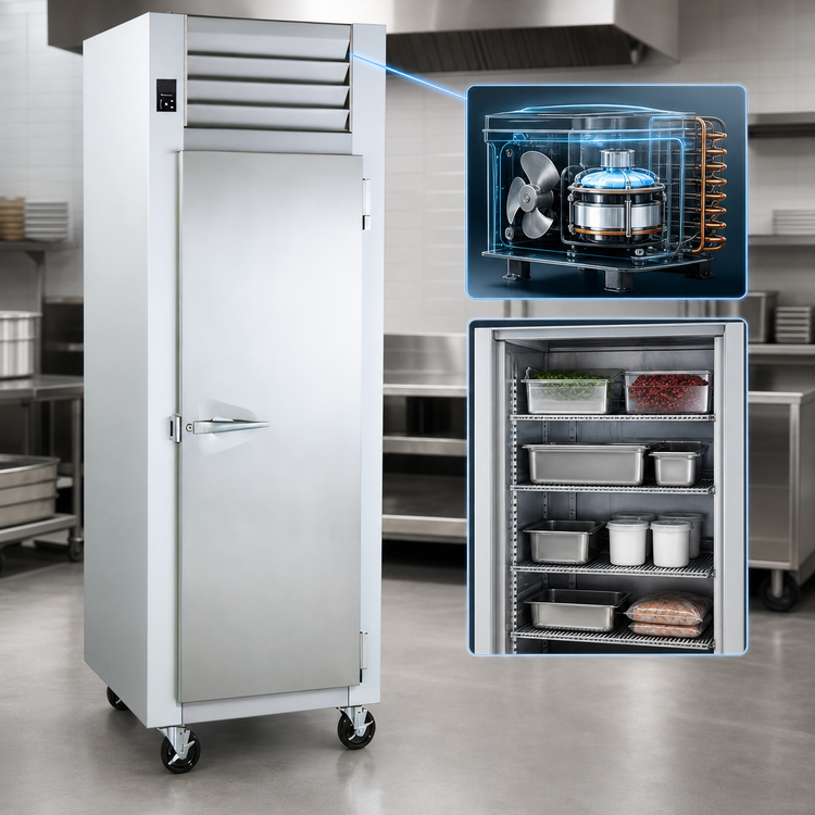 Product image #4 for Traulsen Spec-Line One-Section Reach-In Freezer, 24.2 Cu. Ft., Self-Contained, Wide Full-Height Solid Door, Standard Depth