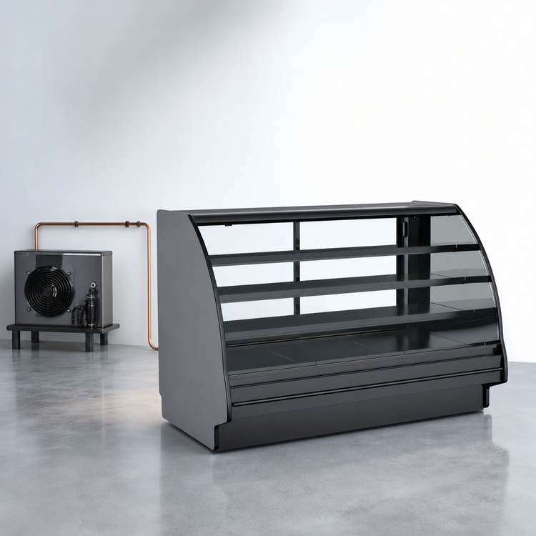 Product image #4 for Fusion® 51-Inch Curved Glass Remote DX Refrigerated Service Case with 3 Solid Shelves
