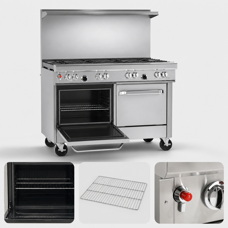 Product image #4 for 48-Inch Gas Range with 7 Burners, Standard Oven, and Cabinet Base