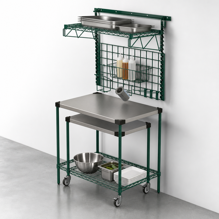 Product image #4 for Metro SmartWall 36-Inch x 24-Inch Prep Table with Cart