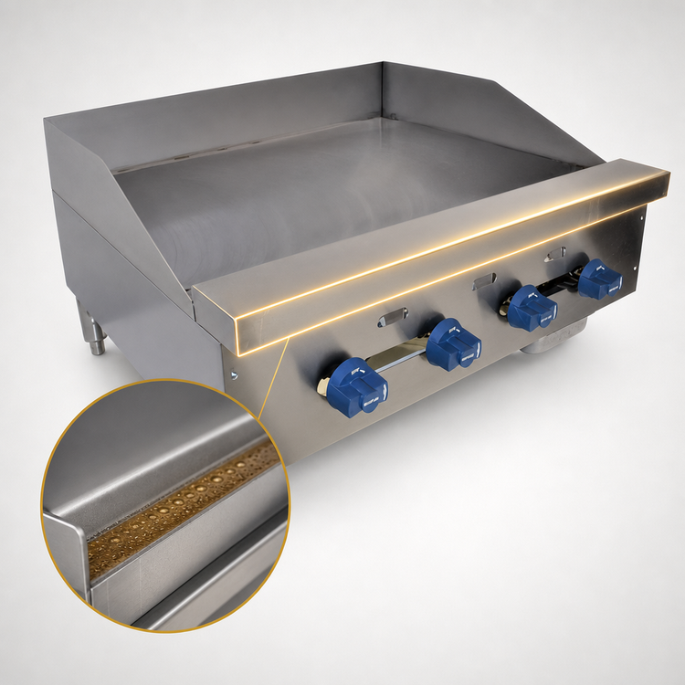 Product image #4 for Comstock-Castle 30-Inch Commercial Countertop Gas Griddle with 30 x 21-Inch 3/4-Inch Plate