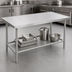 Thumbnail image #4 for Advance Tabco 108-Inch x 36-Inch 14-Gauge 304 Stainless Steel Open Base Work Table