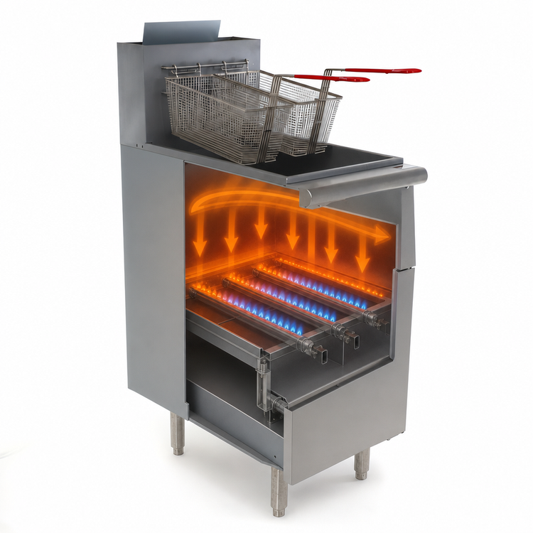 Product image #5 for General Floor Model LP Gas Fryer, 50 lb Capacity, 120,000 BTU, Millivolt Controls