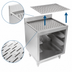 Thumbnail image #4 for John Boos Underbar Glass Rack Storage Unit with Drainboard and Open Front Base, 24 x 21 x 32.5 Inches