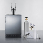 Thumbnail image #4 for Summit Commercial SBC7BRSNCF2 24-Inch Nitro Coffee Kegerator, Dual Tap, Convertible Refrigerator, 5.3 Cu. Ft.