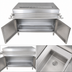 Thumbnail image #4 for BK Resources Stainless Steel Cashier-Serve Counter with Hinged Doors, Urn Trough, and Drop Shelf, 48