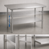 Thumbnail image #4 for Advance Tabco SAG-307 84-Inch x 30-Inch 16 Gauge 430 Stainless Steel Work Table with Adjustable Undershelf