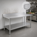 Thumbnail image #4 for Deluxe Series Stainless Steel Work Table with 4-1/2-Inch Backsplash and Adjustable Undershelf, 108 x 36 Inches