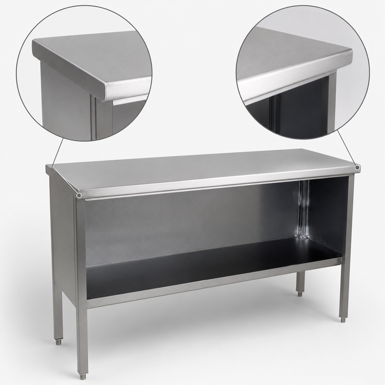 Product image #4 for John Boos EBOS4-2460 Open Front Enclosed Base Stainless Steel Work Table, 60 x 24 Inches