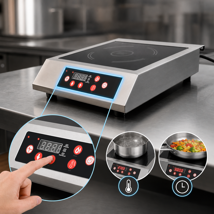 Product image #4 for Omcan USA CE-CN-3500-A Commercial Countertop Single Burner Induction Cooktop, 3500W, 240V, 11" x 11" Surface
