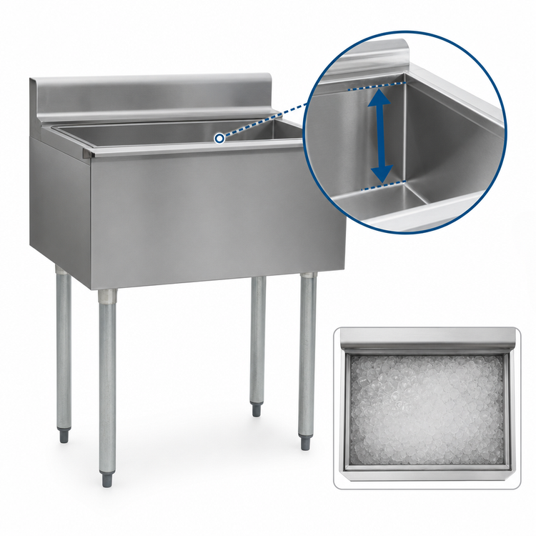 Product image #4 for Eagle Group 2200 Series 36-Inch Underbar Ice Bin/Cocktail Unit, 101 lb Capacity