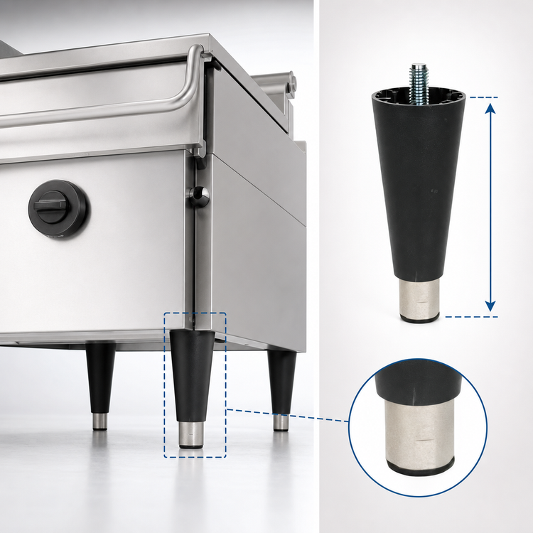 Product image #4 for Beverage-Air 6-Inch Replacement Legs Set of 4 for Braising Pan & Tilt Skillet