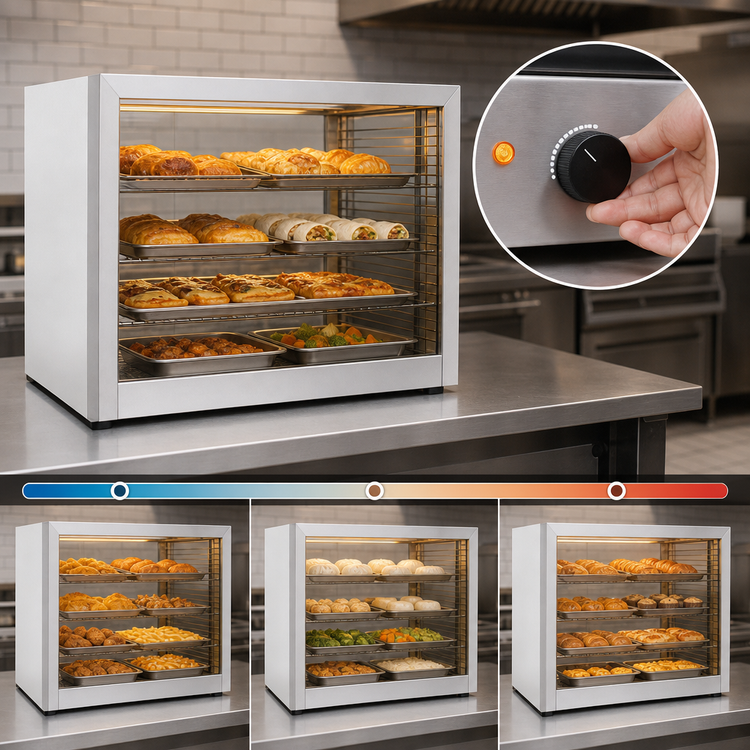 Product image #4 for Omcan USA 4-Tier Countertop Food Warmer and Display Case, 110V, 1.0 kW