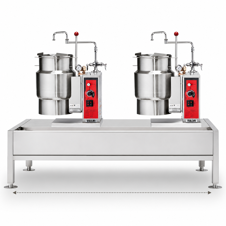 Product image #4 for Vulcan Kettle/Stand Assembly with (2) 6-Gallon Electric Tilting Kettles and 50-Inch Stainless Steel Stand
