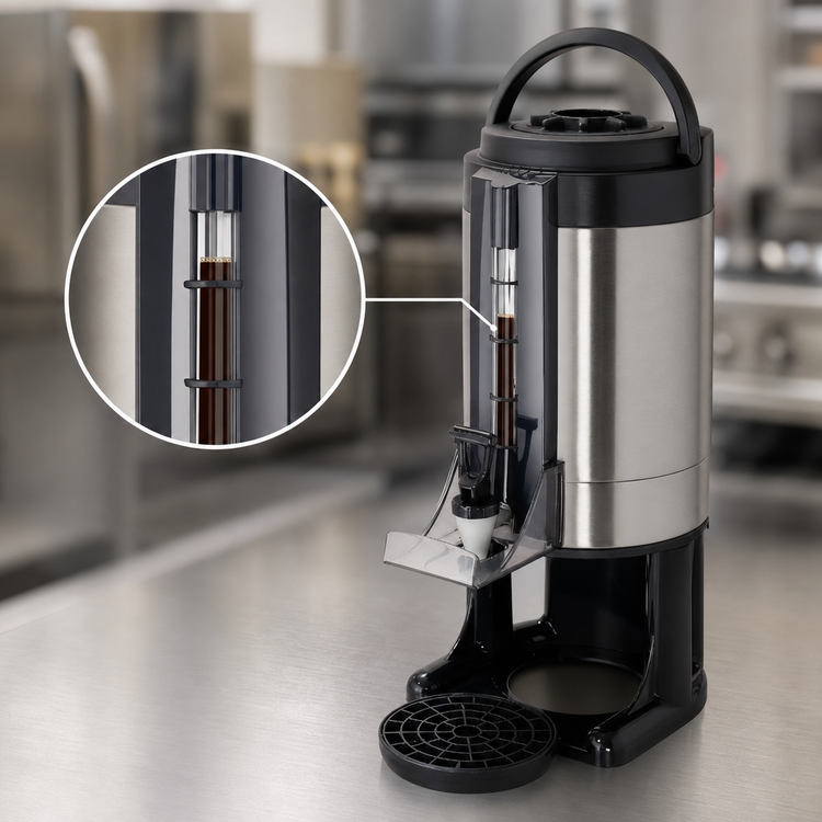 Product image #4 for Bloomfield Single 1.5-Gallon Brew-Through Thermal Coffee Server with Sight Gauge, Stainless Steel