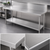 Thumbnail image #4 for Advance Tabco 108-Inch 14-Gauge 304 Stainless Steel Work Table with 10-Inch Backsplash and Undershelf