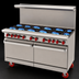 Thumbnail image #4 for American Range 60-Inch Gas Restaurant Range with 12-Inch Griddle, 8 Open Burners, Convection Oven, and Standard Oven