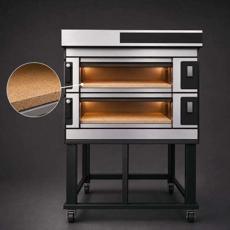 Product image #4 for Moretti Forni S50E SerieS Electric 2-Deck Pizza Deck Oven with Stand