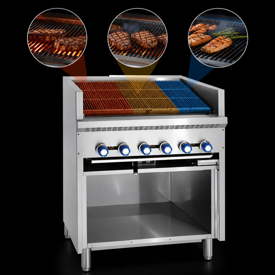 Three-Position Slanted Cast Iron Grates