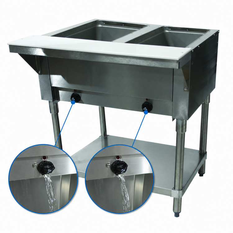 Product image #4 for Advance Tabco Triumph (Supreme) Electric Hot Food Table with 2 Sealed Wells and Open Base, 31-13/16 Inch Wide