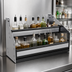 Thumbnail image #4 for Glastender Double Stainless Steel Speed Rail, 13-Inch Wide, Open Step-and-Rail Design