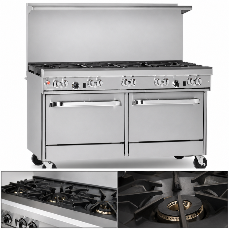 Product image #4 for Southbend Ultimate 60-Inch Gas Restaurant Range with 9 Open Burners and 2 Standard Ovens