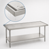 Thumbnail image #4 for Advance Tabco 144-Inch x 36-Inch 14-Gauge 304 Stainless Steel Work Table with Adjustable Undershelf and Countertop Non-Drip Edge