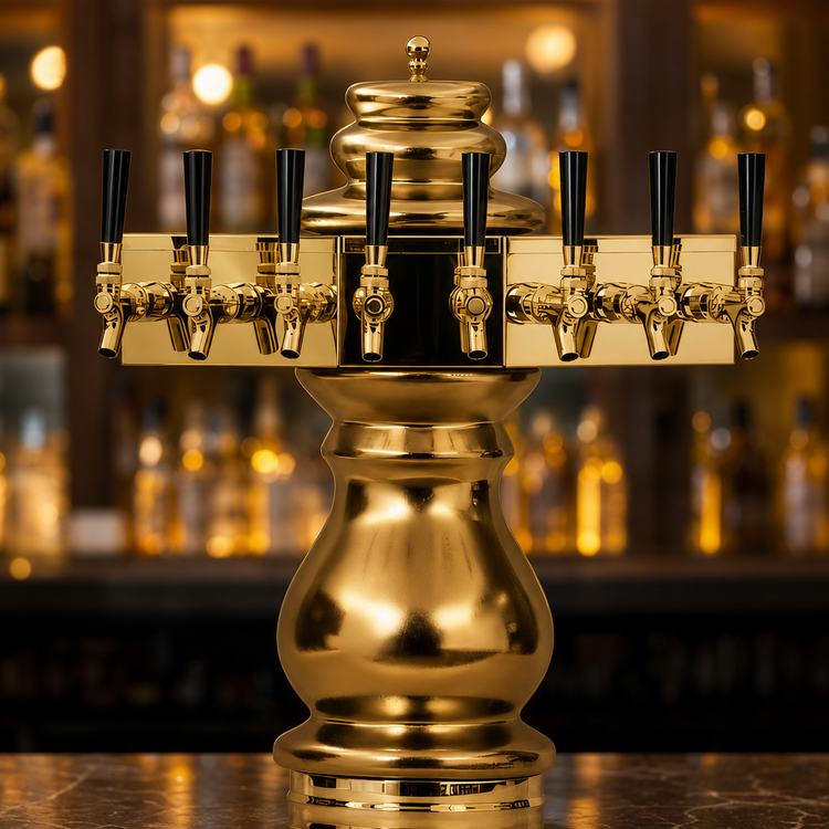 Product image #4 for Glastender Braumeister 8-Faucet Polished Brass Air-Cooled Draft Dispensing Tower