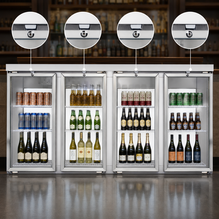 Product image #4 for Continental Refrigerator BB59NSSGDPT 59-Inch Four Glass Door Pass-Thru Back Bar Cooler