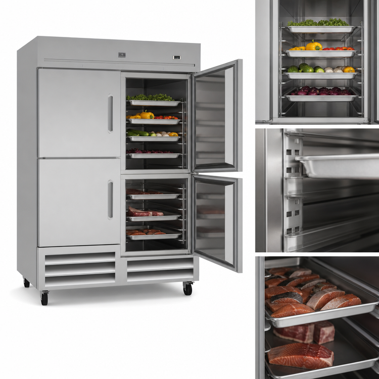 Product image #4 for Kelvinator Commercial Two-Section Reach-In Refrigerator with 4 Half Doors, 49 Cu. Ft.
