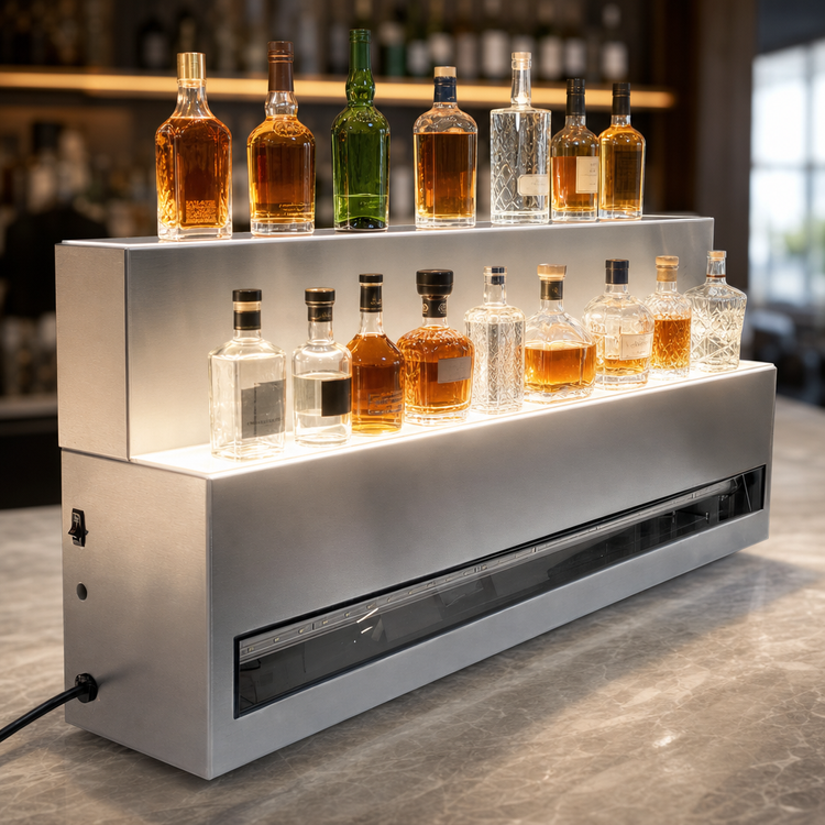 Product image #4 for Glastender 36-Inch 2-Tier LED Lighted Liquor Display for Glass Ice Display Units