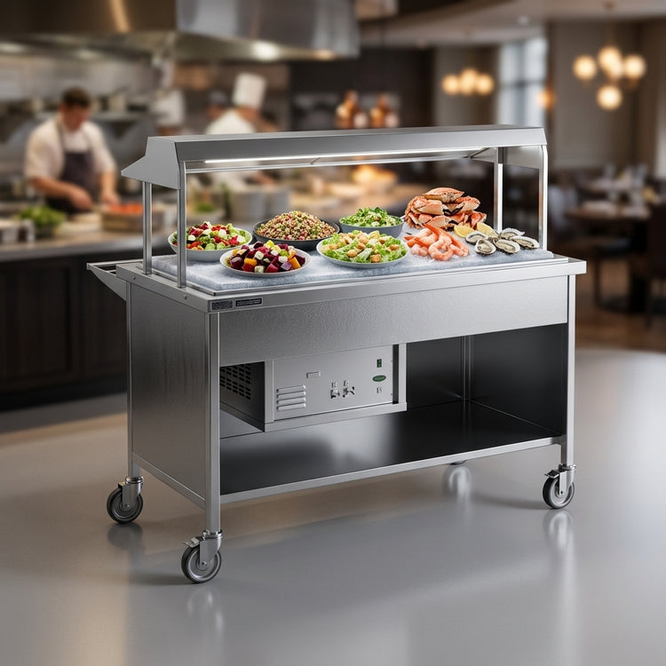 Product image #3 for Atlas Metal CARF-5 Mobile Refrigerated Frost Top Serving Counter