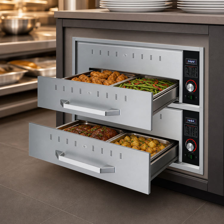 Product image #4 for Hatco HDW-2B Built-In Two-Drawer Stainless Steel Warming Drawer with Thermostatic Controls