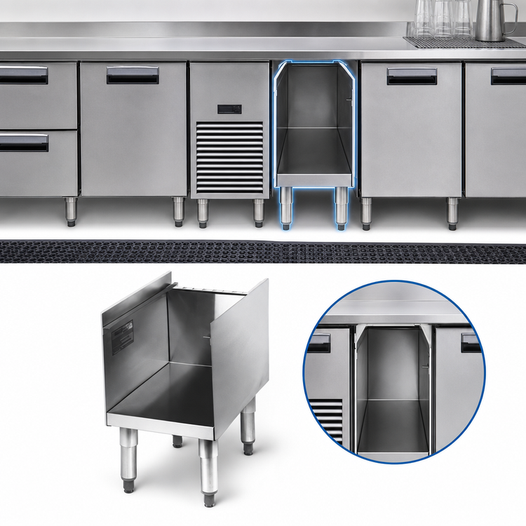 Product image #4 for Eagle Group 1800 Series Underbar Side-To-Side Modular Add-On Storage Base, 12 Inch Wide x 20 Inch Deep