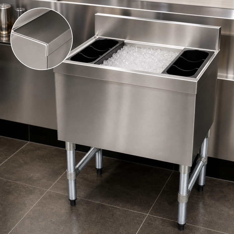 Product image #4 for Advance Tabco Underbar Basics™ 24-Inch Wide Cocktail Ice Bin, 16-Inch Deep, 100-Lb. Capacity