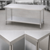 Thumbnail image #4 for Turbo Air 84-Inch x 30-Inch 18/430 Stainless Steel Flat-Top Work Table with Adjustable Galvanized Undershelf