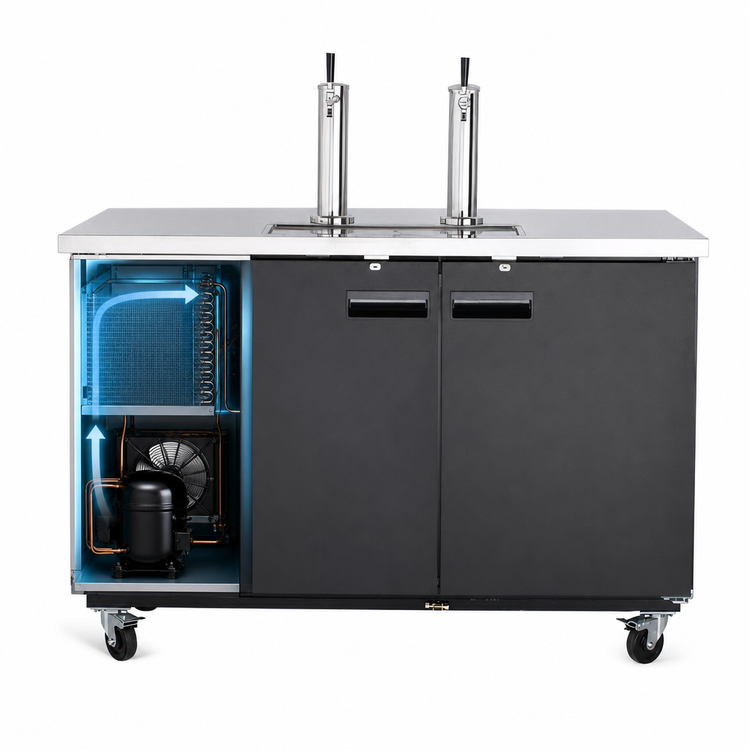 Product image #4 for Maxx Cold X-Series 60-Inch Wide Commercial Keg Beer Cooler with Dual Draft Towers