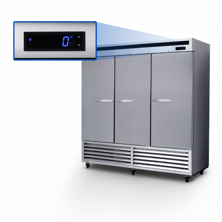 Product image #4 for Kool-It Signature KBSF-3 Three-Section Reach-In Freezer, 66 Cu. Ft., Bottom-Mounted Self-Contained Refrigeration