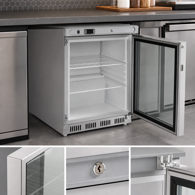 Product image #4 for Kelvinator Commercial One-Section ADA Height Undercounter Freezer with Glass Door, 24-Inch Wide, 4.4 Cu. Ft., Self-Contained Bottom Mount