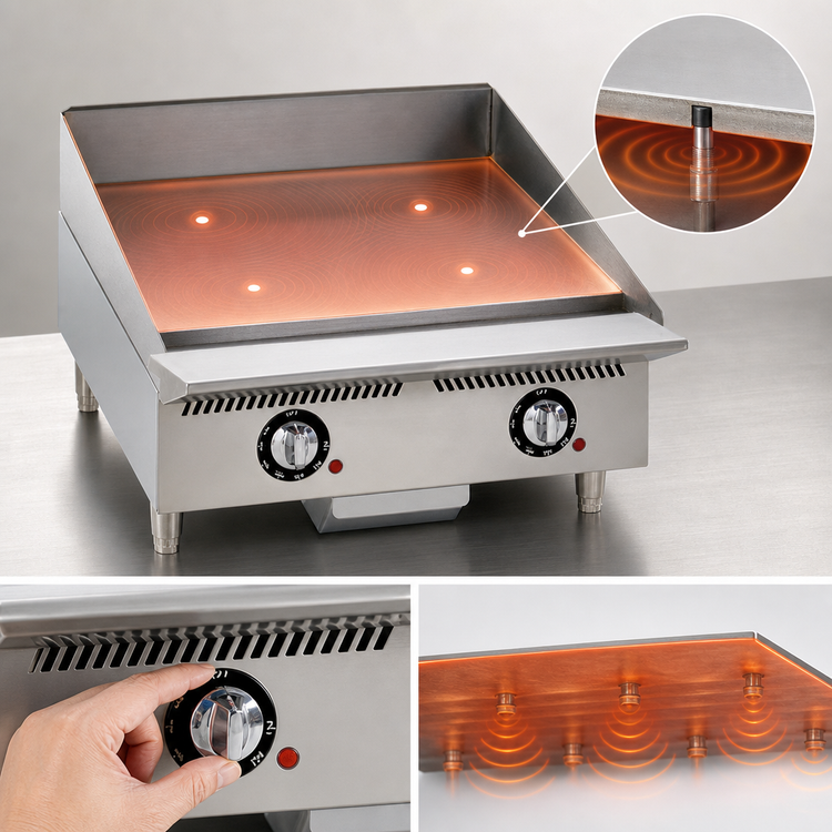 Product image #4 for Ultra-Max 24-Inch Countertop Gas Griddle with Mechanical Snap-Action Thermostat and Steel Plate