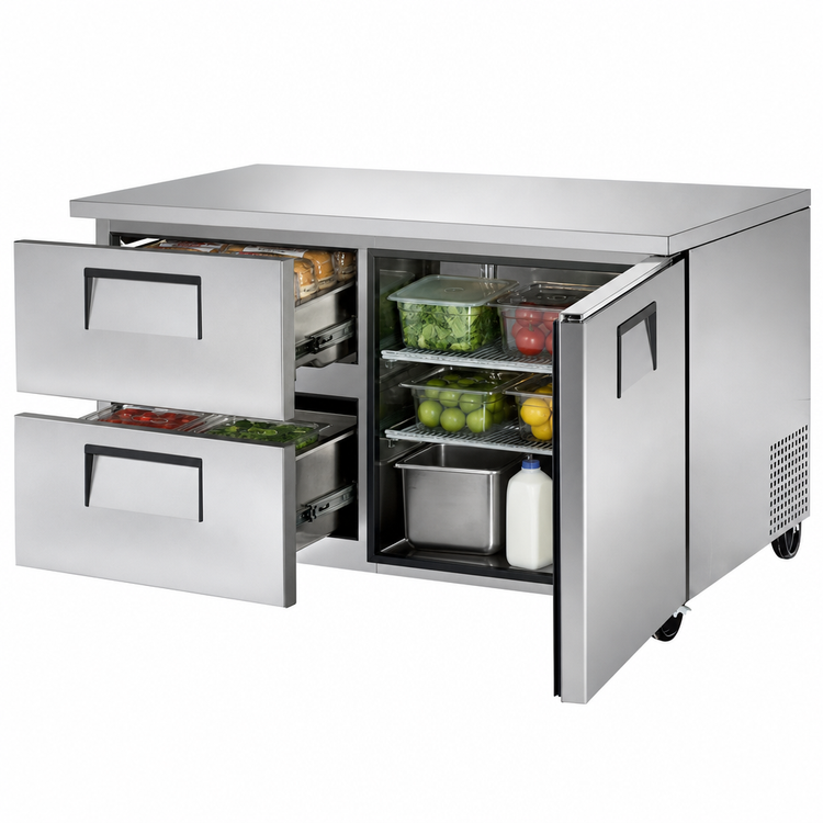 Product image #4 for True 60-Inch 2-Section Undercounter Refrigerator with 1 Door and 2 Drawers
