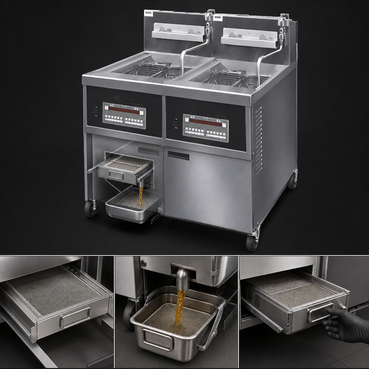 Product image #4 for Henny Penny OFE-342.0 2-Well Electric Open Fryer with Built-In Filter