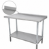Thumbnail image #4 for Advance Tabco 108 x 36-Inch Stainless Steel Work Table with 14-Gauge Top, Rear Up-Turn, and Undershelf