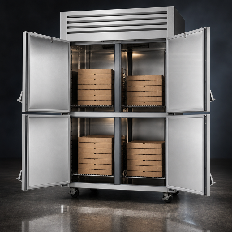 Product image #4 for Turbo Air PRO Series Pass-Thru Heated Pizza Holding Cabinet, Two-Section, 48.7 Cu. Ft.