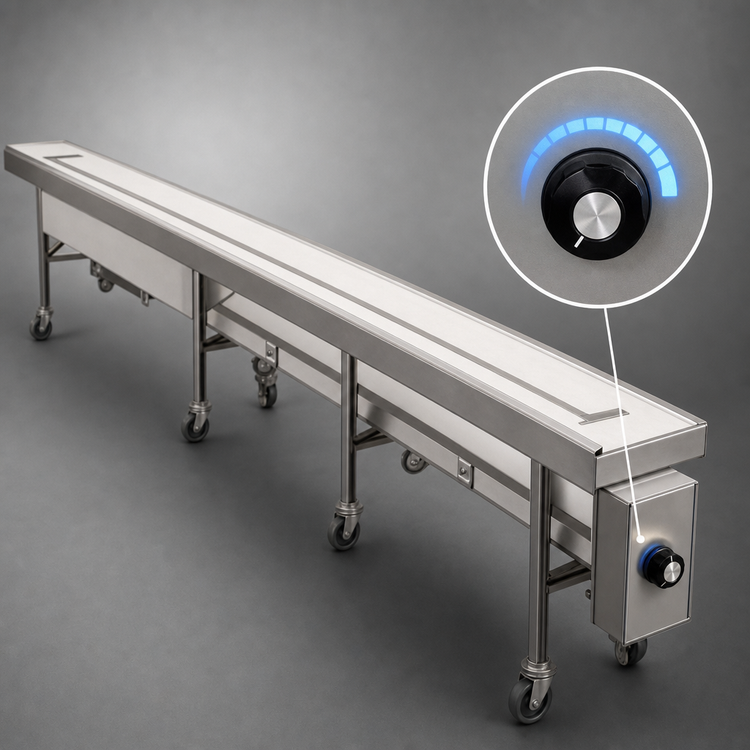 Product image #4 for Dinex DXIESFB8 8-Foot Fabric Belt Tray Make-Up Conveyor