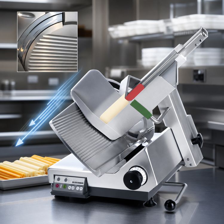 Product image #4 for Bizerba GSP HD I 150-GCB Automatic Heavy-Duty Illuminated Safety Slicer with 13-Inch Grooved Cheese Blade